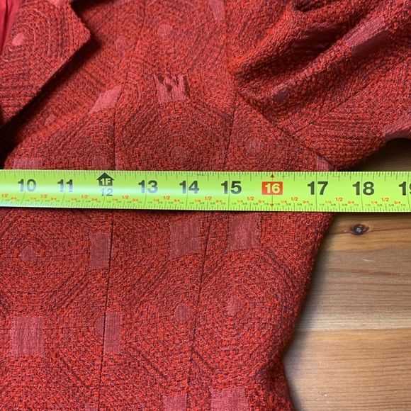 Louis Feraud Vintage Wool Blend, Lined, Rusty Red Blazer and Skirt Set - Picture 11 of 17